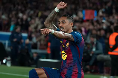 بعد ثنائية أوساسونا.. أرقام قياسية لرافينيا مع برشلونة